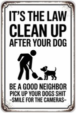 Clean Up After Your Dog Poop Tin Metal Signs Home D cor 8x12
