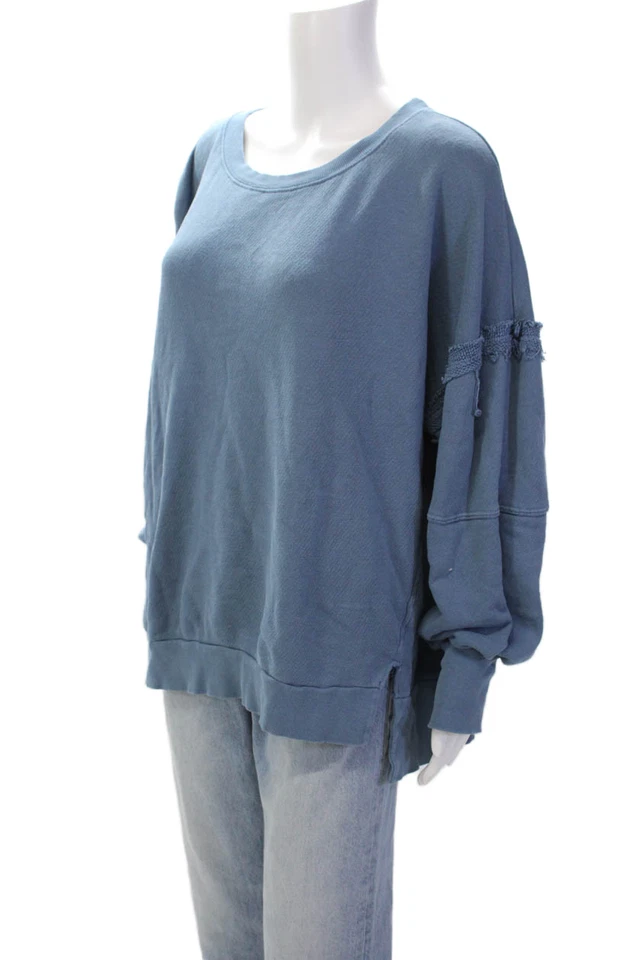 Sudadera Pullover Three Dots Para Mujer Cuello Redondo Manga Larga Azul Talla XL Foto 2 de 4