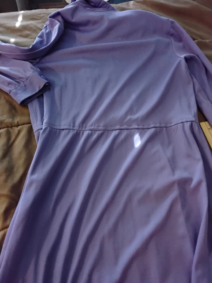 Vestido Vintage Sin Etiquetas XL Púrpura Poliéster Granny Core... Disfraz Halloween Foto 3 de 4