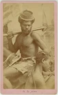 New Caledonia 2 native men c 1875-80. Allan Hughan, Des Pins Indigene Kanak mace