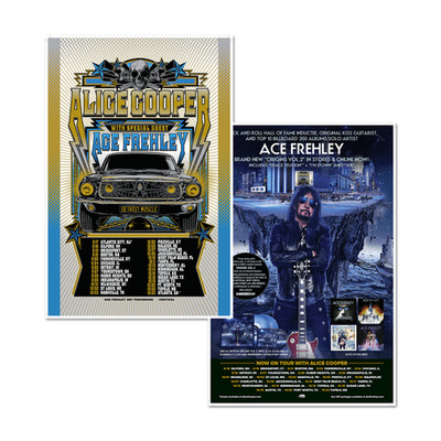 ALICE COOPER / ACE FREHLEY DETROIT  MUSCLE TOUR CONCERT POSTER  11  X 17  KISS