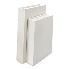 2Pcs Faux Books for Decorative - Linen Fake Boxes, Blank Stacked Decor White