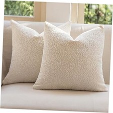 Decorative Throw Pillow Covers 18x18 Inch Pack of 18" x 18" Pack of 2 Cream