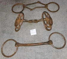 Vintage Primitive Barn Find Country Western Decor Lot of 3 Vintage Horse Bits