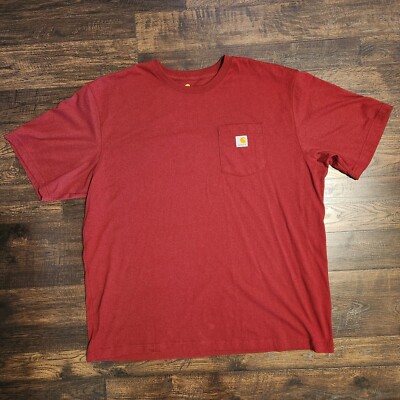 Carhartt Men's Size 2XL Original Fit Short Sleeve Pocket Tee Red