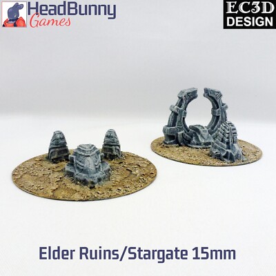 15mm SciFi Gelände - Ancient Elder Ruins / Stargate UNBEMALT Fantasy Scatter