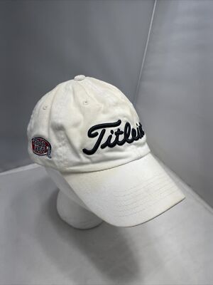 Titleist White Hat Baseball Cap Major Stain Issues Han-Dee