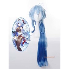 Anime Genshin Impact Ganyu Cosplay Wigs Water Blue Gradient Hair Props Wig Cap