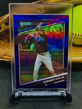 Fernando Tatis Jr Purple Holo Baseball Card Padres Pop Donruss Rare Sports🔥1📈