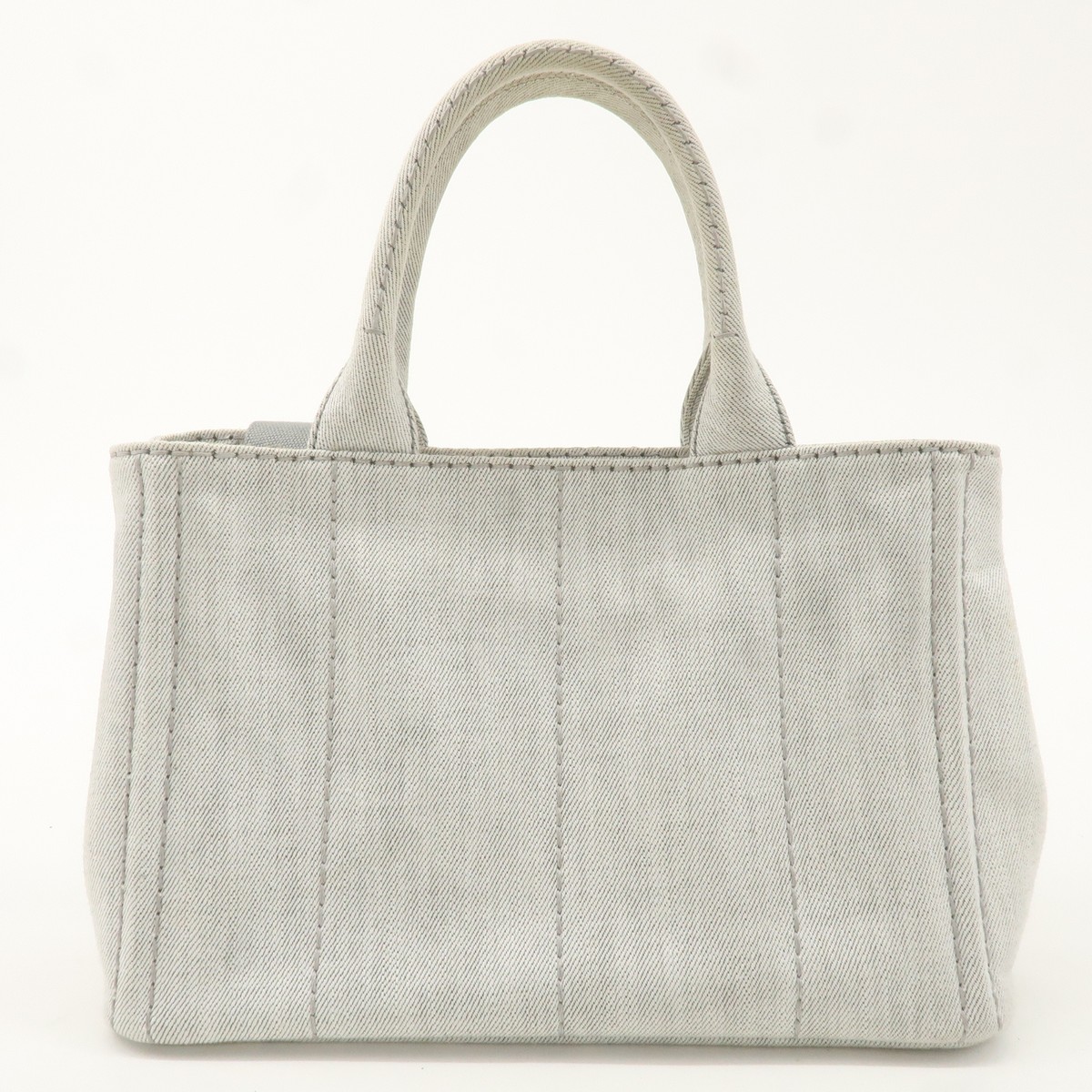 Auth PRADA Canapa Mini 2Way Bag Hand Bag Gray Canvas 1BG439 Used 