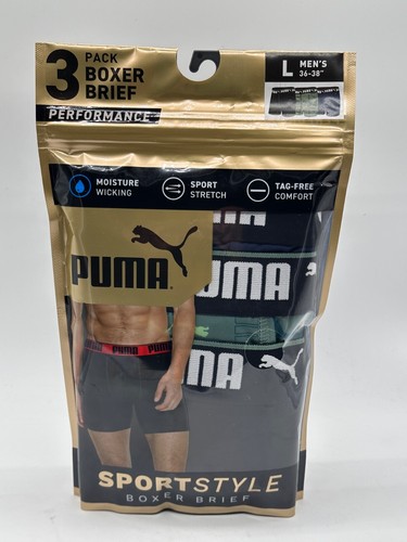 NUEVO PAQUETE DE 3 CALZONCILLOS BOXER ELÁSTICOS PUMA DRY CELL SPORT PERFORMANCE PARA HOMBRE S/M/L/XL - Imagen 4 de 17
