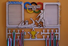 Porta Medaglie Parete Legno Medagliere Appendi Espositore Sportiva Bambino/a