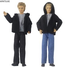 High Quality Clothes Set For 12" Boy Doll Outfits Hoodie Grey Vest Pants Shoes