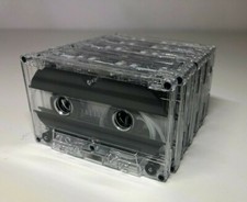 250x Musikkassetten Gehäuse OHNE Band und Löschlasche Graphit / zu Basteln NEU!