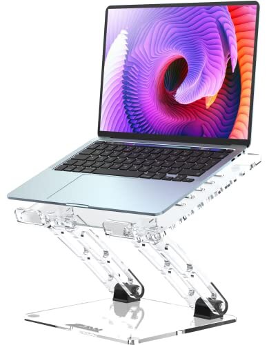 Dual Shaft Acrylic Laptop Stand for Desk - Ergonomic Acrylic Computer Stand