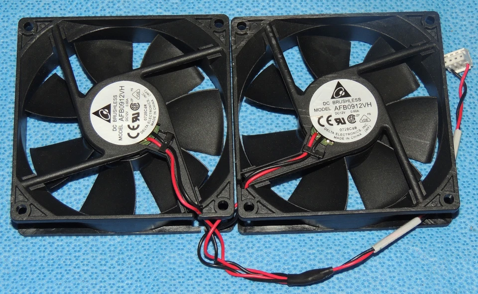 2pcs Delta AFB0912VH DC 12V 0.60A Brushless MODEL Fan 92X92X25mm 2-Wire 4-Pin - Image 4 of 4