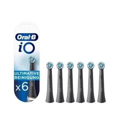 Oral-B iO Ersatzbürsten Aufsteckbürsten 6 Stück Ultimative Reinigung Schwarz NEU
