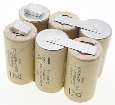 Akkupack 7,2V Industrie Akkus 1500mA NiMh Flat-Top Lötfahne