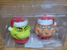 Sleigh Bell Bistro The Grinch and Max Salt and Pepper Set New