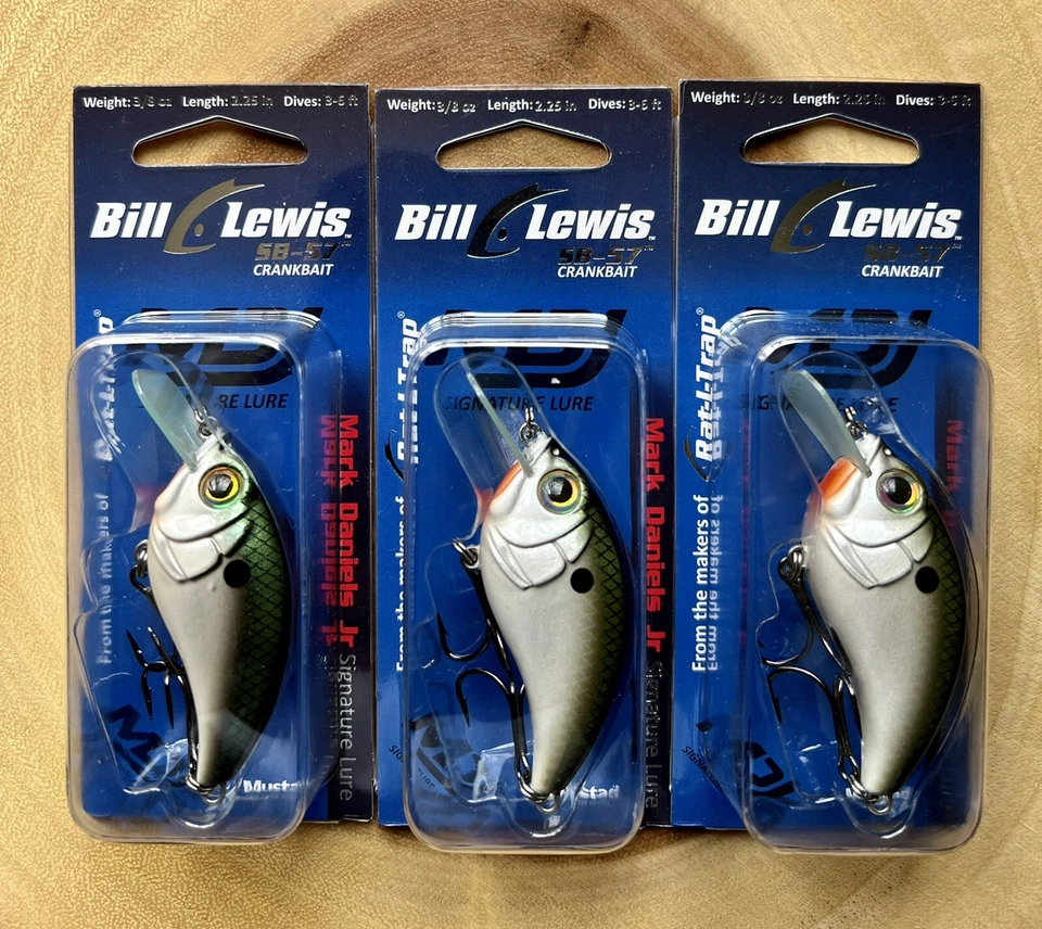 Bill Lewis (Lot of 3) SB-57 Square-bill Crankbaits, Bass, Free Shipping! NWT! - Image 3 of 4