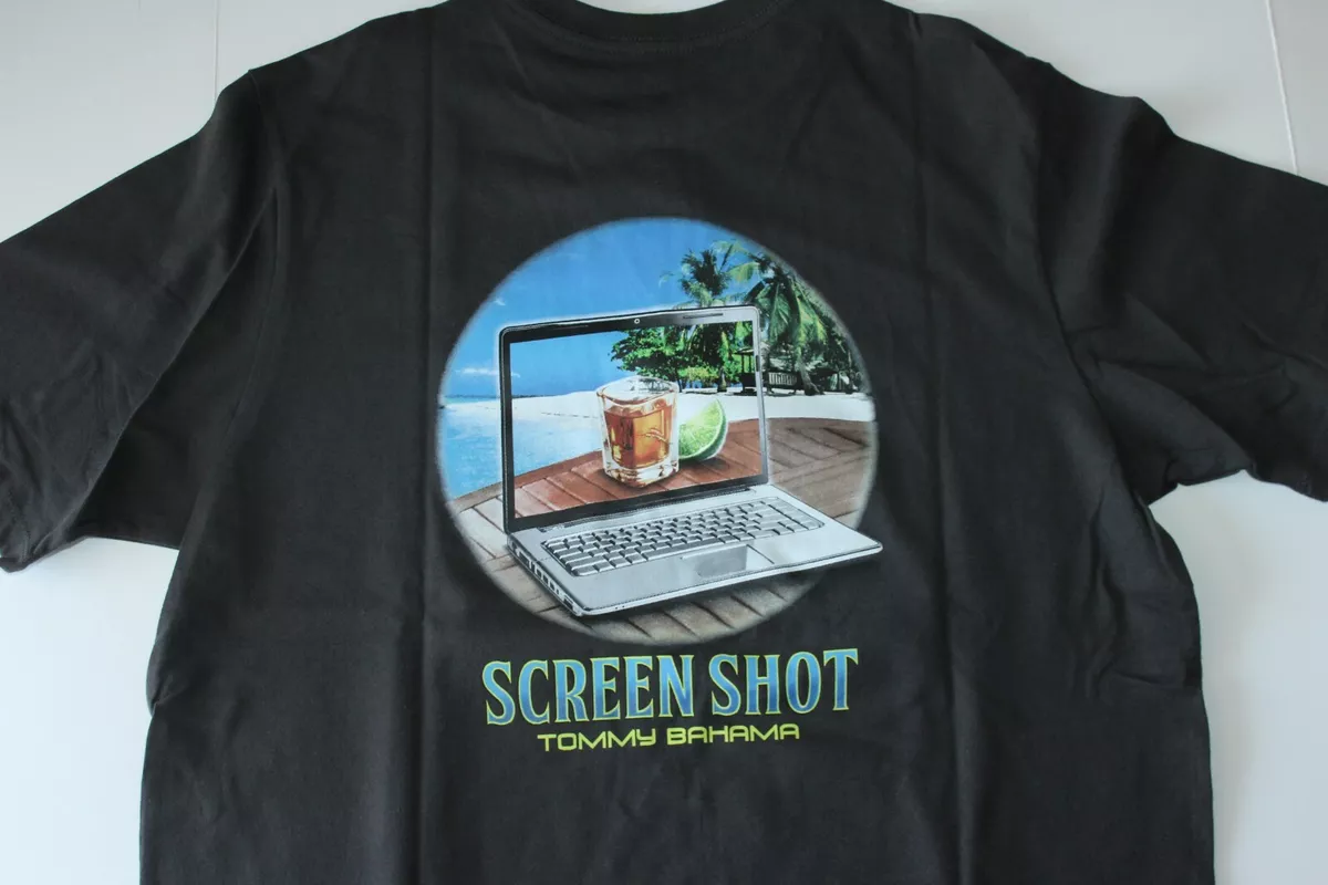Tommy Bahama T Tee Shirt Screen Shot Paradise Black New SS Medium M
