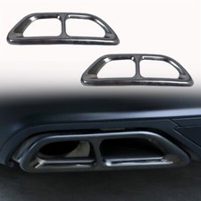 Gloss Black Stainless Exhaust Muffler Tip Cover Outlet Fits 18-22 Accord Sport