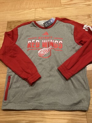 Adidas NHL Detroit Red Wings Team Crewneck Sweater Shirt Sz XL IK9209 NWT Men