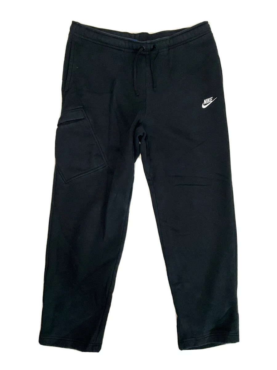 Nike Men's Open Hem Fleece Pocket Sweatpants Black/White 823513-010 ,  X-Large