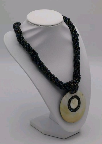 Grande Collana In Madreperla Naturale E Perline Iridescenti - PERFETTA - Foto 2 di 9