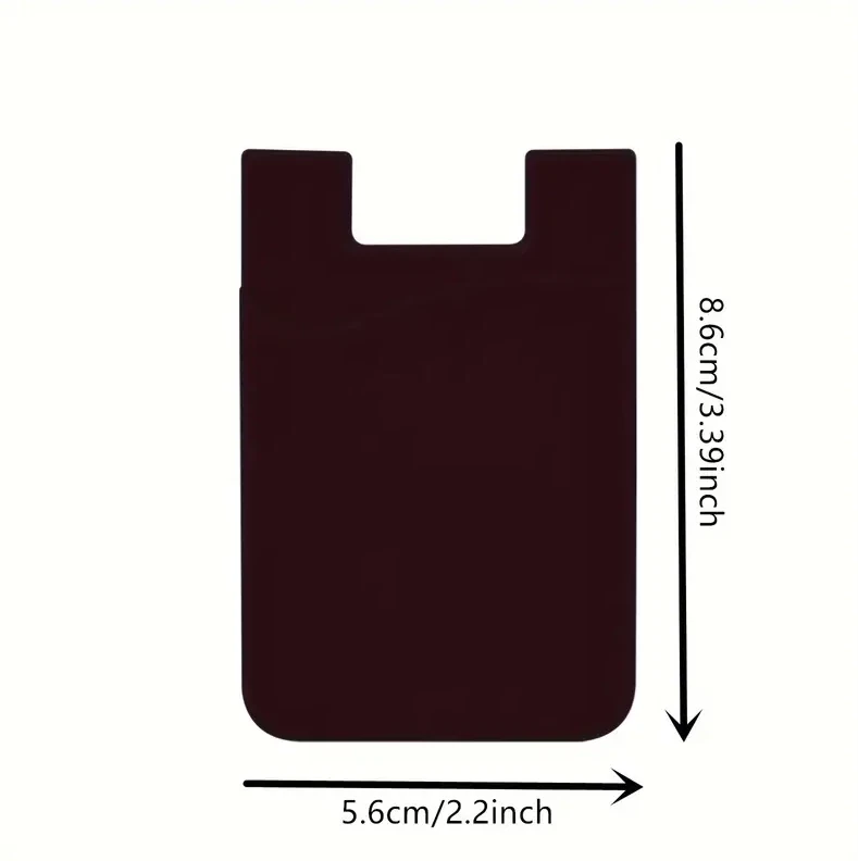 2pc Black Silicone Credit Card Holder Cell Phone Wallet Pocket Sticker Adhesive - Image 2 of 4