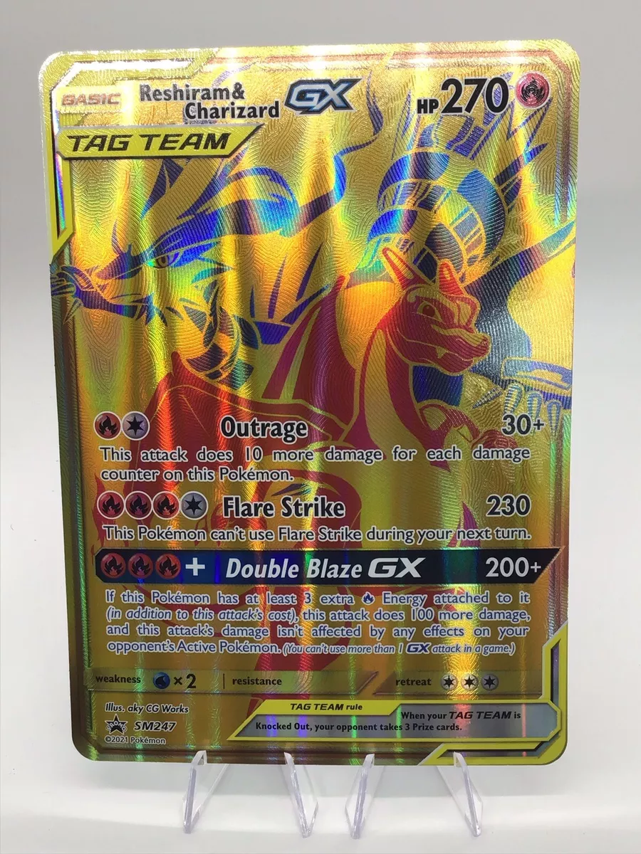 Mavin  Jumbo Pokemon Reshiram Charizard GX Tag Team Gold Promo