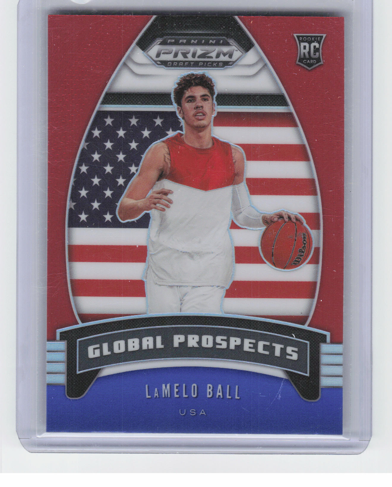 2020 Panini Prizm Draft Picks Collegiate #98 LaMelo Ball Red White and Blue