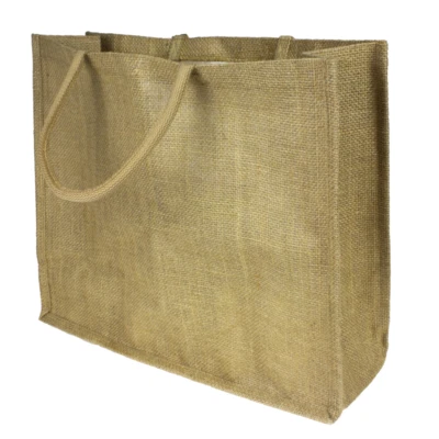 PRICEPREDATOR 100% Natural Jute Bag Pack of 3 Hessian Large Jumbo Strong Luxury Plain Shopping