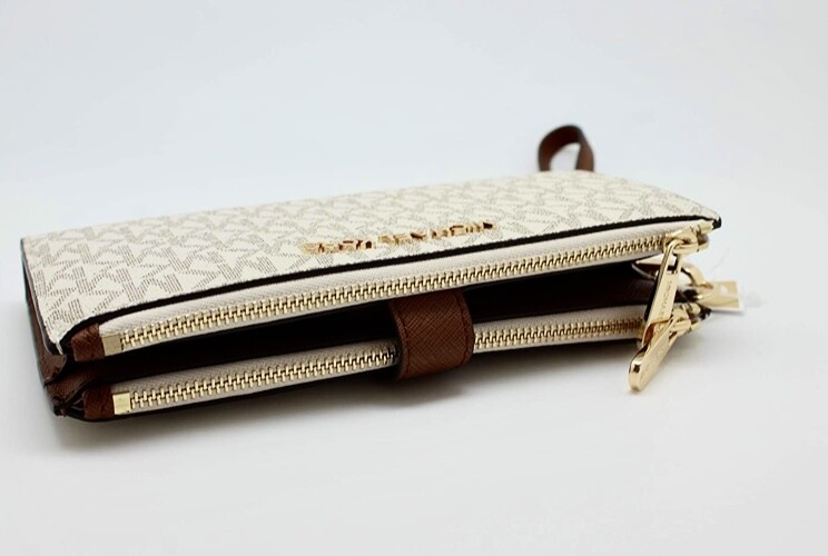 NWT Michael Kors Signature Jet Set Double Zip Wallet Wristlet