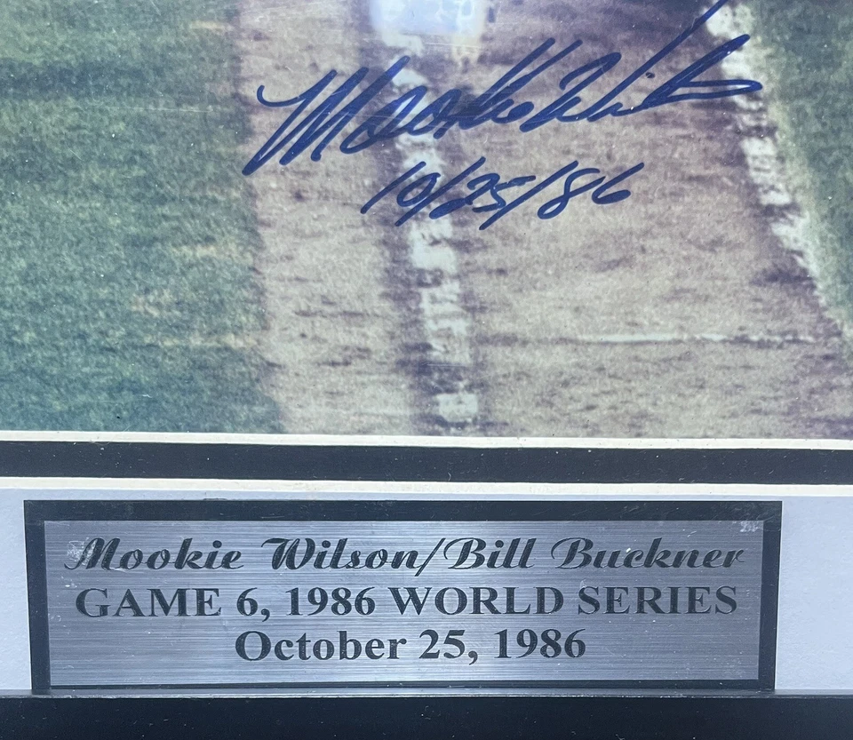 Mookie Wilson/Bill Buckner Autographed Photo Game 6 1986 World Series 8x10 - Image 3 of 4