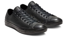 LEATHER Converse Chuck Taylor All Star OX Men's Shoe Black Mono 135253c