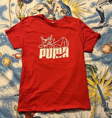 Vintage 70s 80s PUMA T Shirt SINGLE STITCH Cat Cartoon HANES