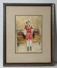 1942 Antun Motika Yugoslavia Post Impressionist  Painting Woman In an Interior