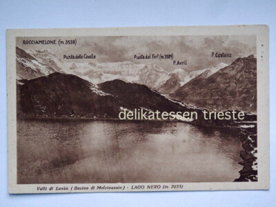 Valleys of Lanzo Black Lake Malciaussia basin TURIN old postcard