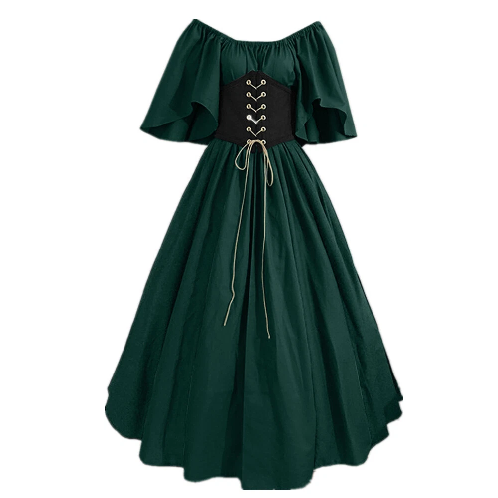 Renaissance Lady Dress Women Elegant Long Dress Medieval Dress with belt