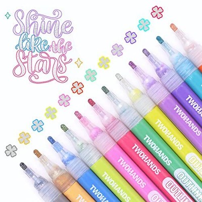 Outline Markers Glitter MarkersMetallic PensShimmer Marker SetChristmas Card ...