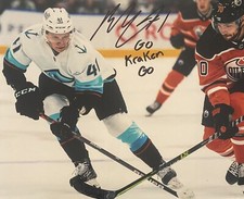 Ryker EVANS Signed 8x10 Photo! SEATTLE KRAKEN Go KRAKEN GO ! ! ! W/COA