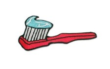 Patch embroidered iron on cloth badges kawaii biker tooth brush applique