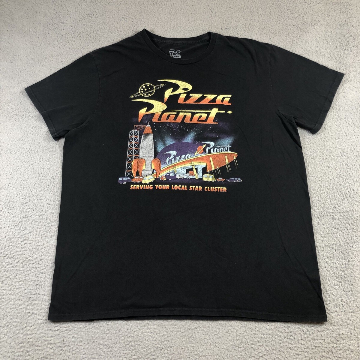 ☆US Disney Parks☆Toy Story ピザプラネット ロゴTシャツ disney pixar Toy Story T Shirt Men's XL Black Pizza Planet