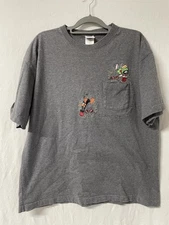 Vintage 2000 WB Looney Tunes Embroidered Pocket T Shirt Men’s XL Martian/daffy 