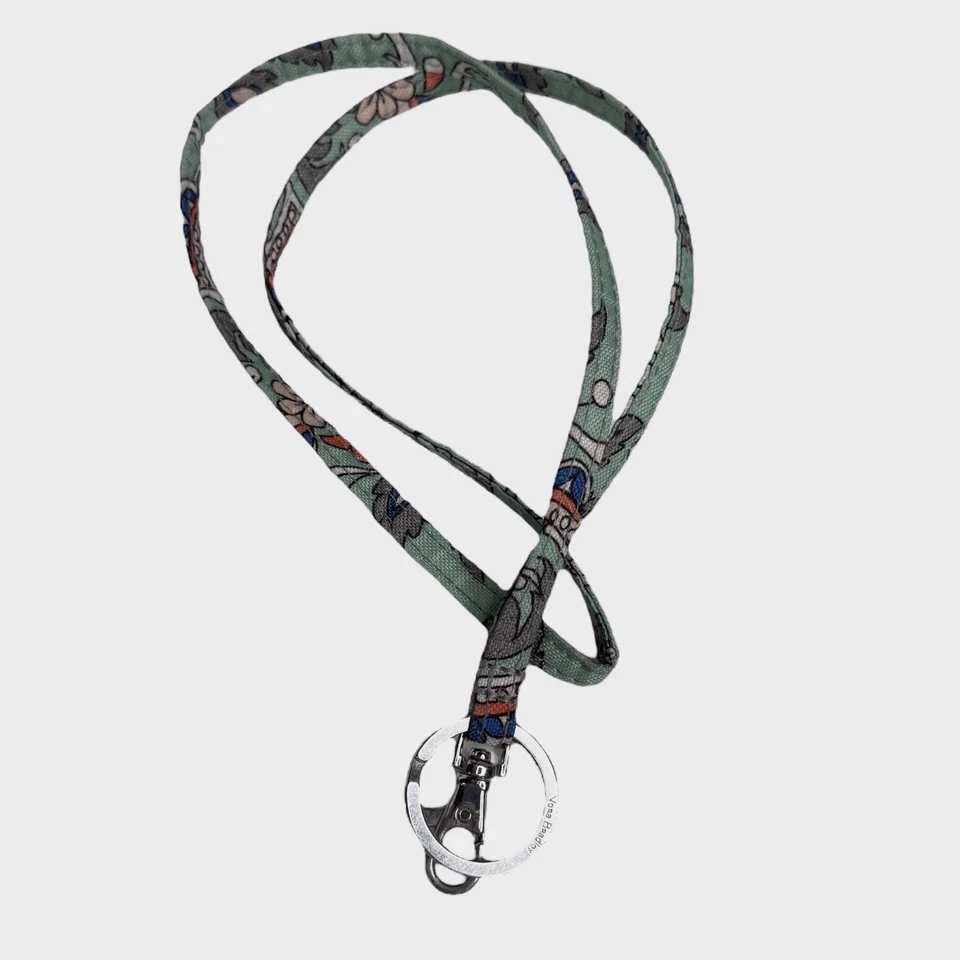 Vera Bradley Lanyard Green Paisley Ring Clip for Keys Zip ID Purse Tote Backpack - Image 2 of 4