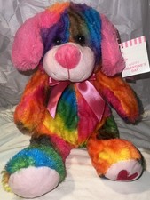 Colorful Plush Teddy Bear w/ Heart 12" With To  From Card Happy Valentines Day