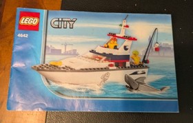 Lego 7287 + 4642 City Police Boat + Harbour Fishing Boat Complete + Instructions