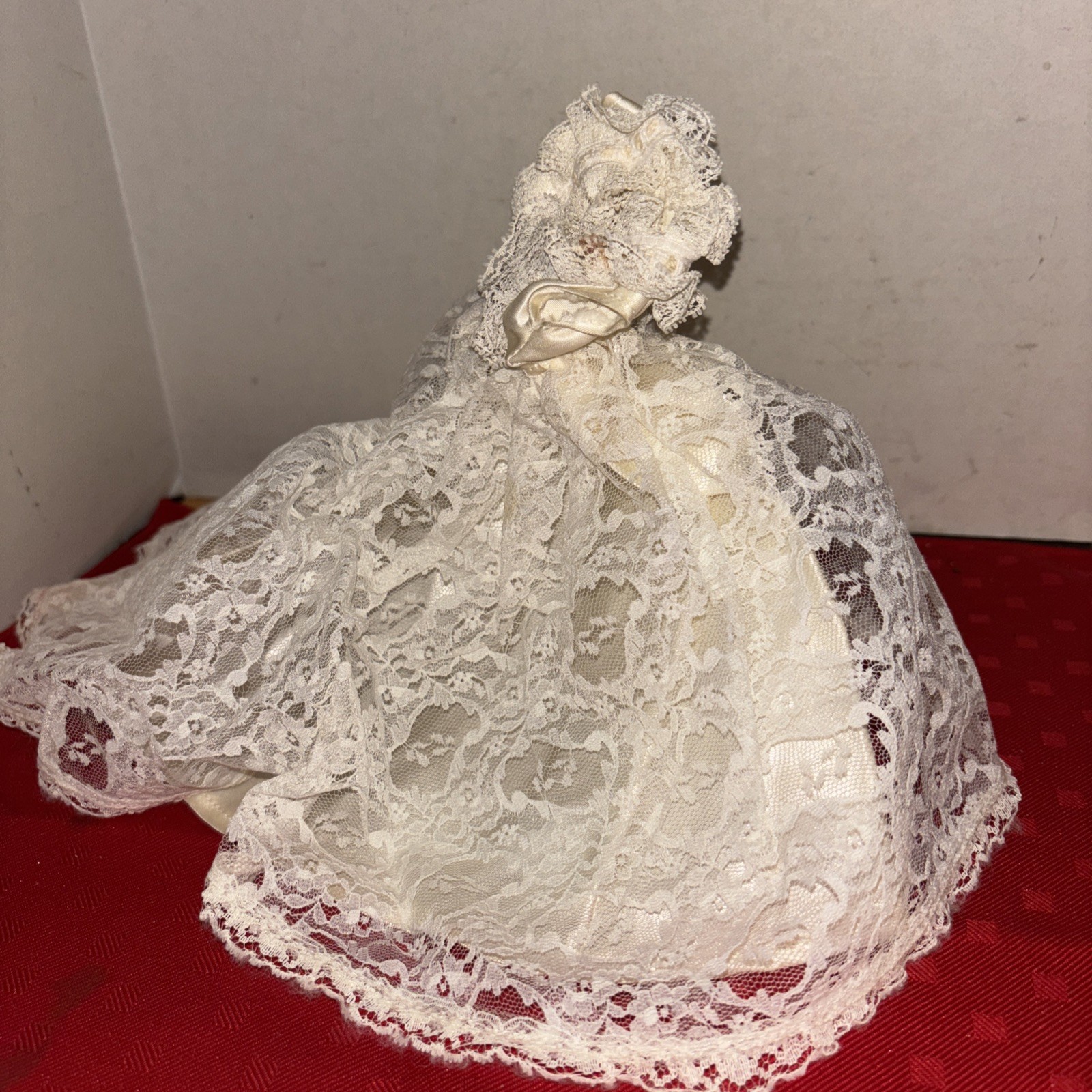 Beautiful Vintage Barbie Wedding Gown Satin and Lace - Estate Find