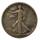 1938 D Denver Walking Liberty Silver Half 50c Fine FN F+